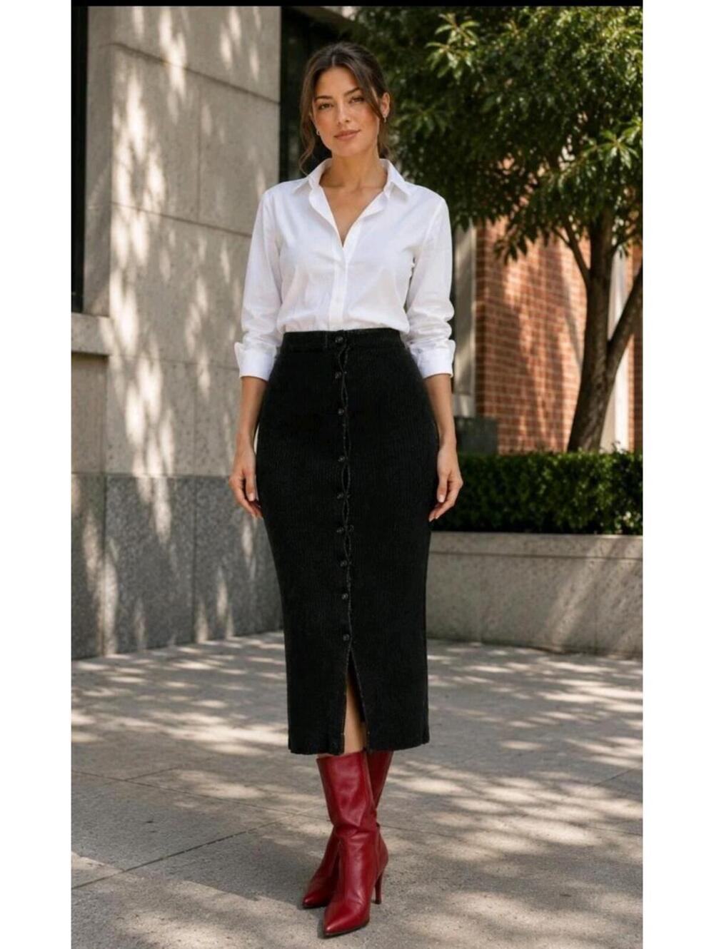 ISSEY MIYAKE Women's SKIRT Size S Stretch Midi Black Pleats,Please.
